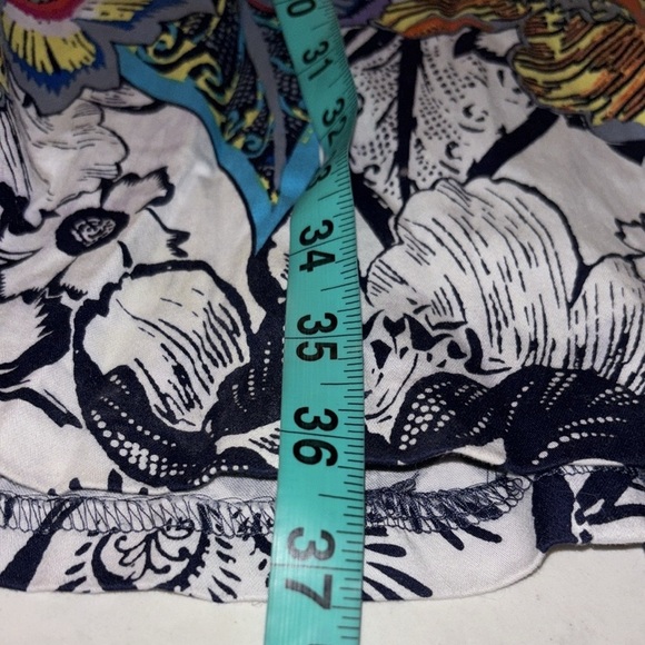 Nine West navy multi floral fitted flare dress Sz 8 - Picture 10 of 13